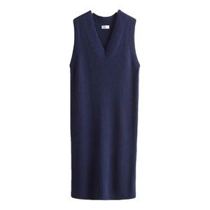 & Other Stories Chunky Sleeveless Wool Midi Sweater Vest Dress